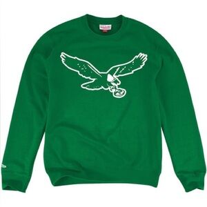 MITCHELL & NESS PHILADELPHIA EAGLES MENS KELLY GREEN RETRO BIRD SWEATSHIRT (M)